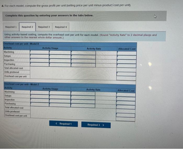 produces two different models of air conditioners. The activities, costs, and cost