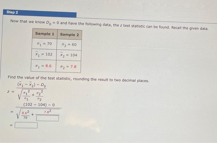please answer Step 2 Now that we know Do = 0