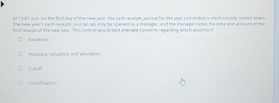  At 12:01 a.m. on the first day of the new year,