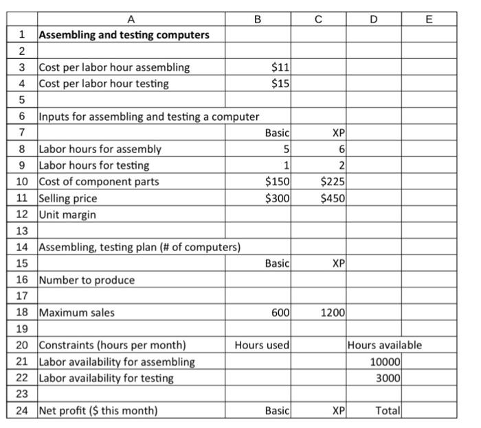 the VXP computers. Then you need to find the new optimal solution.
