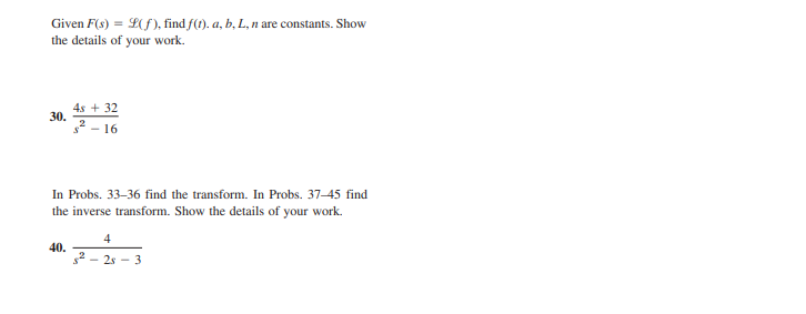  Given F(x) = 4(1), find f().a, b, L, n are constants.