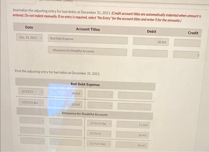 below is an aging schedule for Tamarisk, Inc. at December 31, 2021.