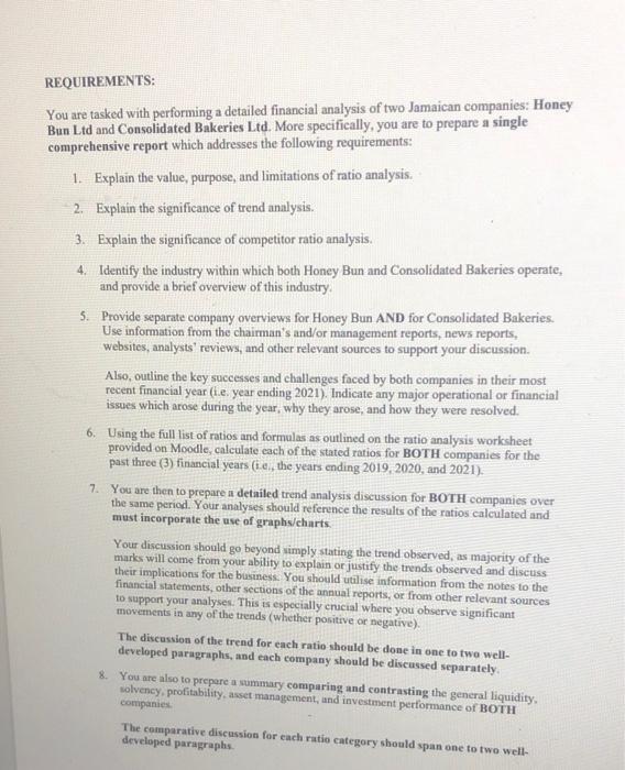 Answer this for me please REQUIREMENTS: You are tasked with performing a