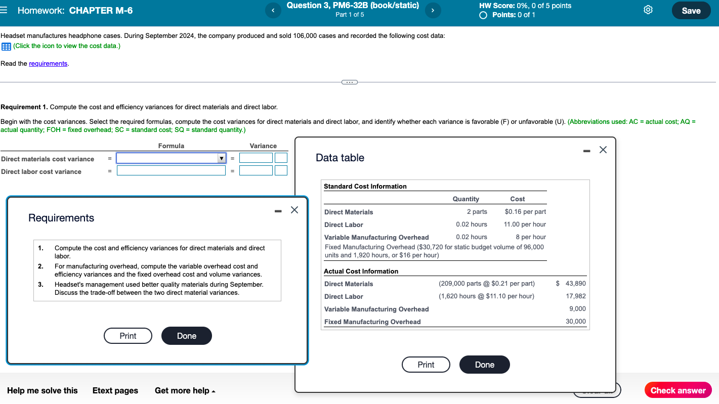 please read the requirements and do those too!! E Homework: CHAPTER M-6