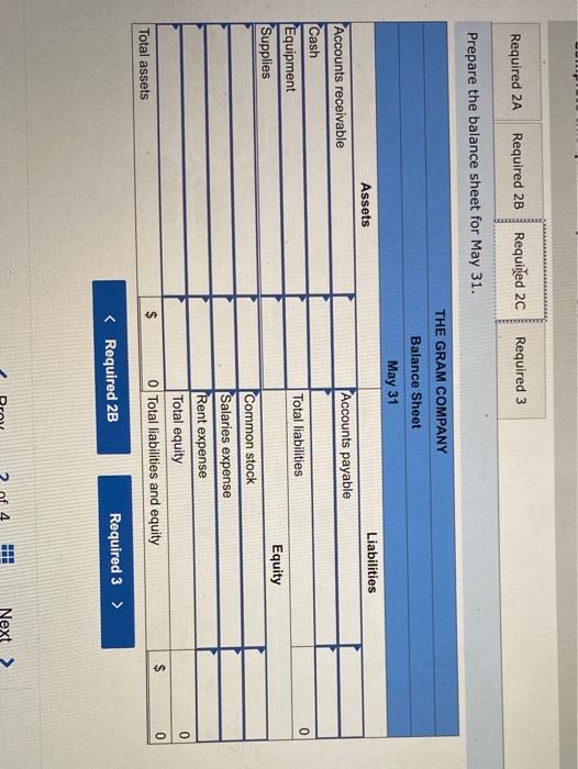 Gram Company completed the following transactions during its first month of operations.