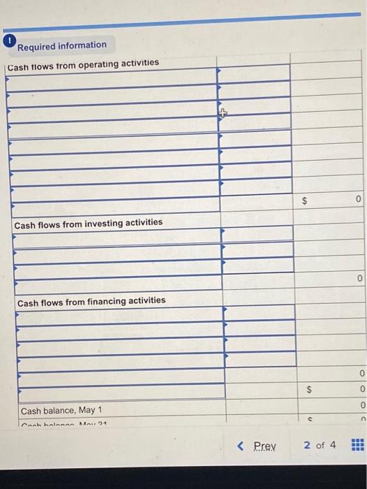 May 1 G. Gram invested $42,500 cash in the company in exchange