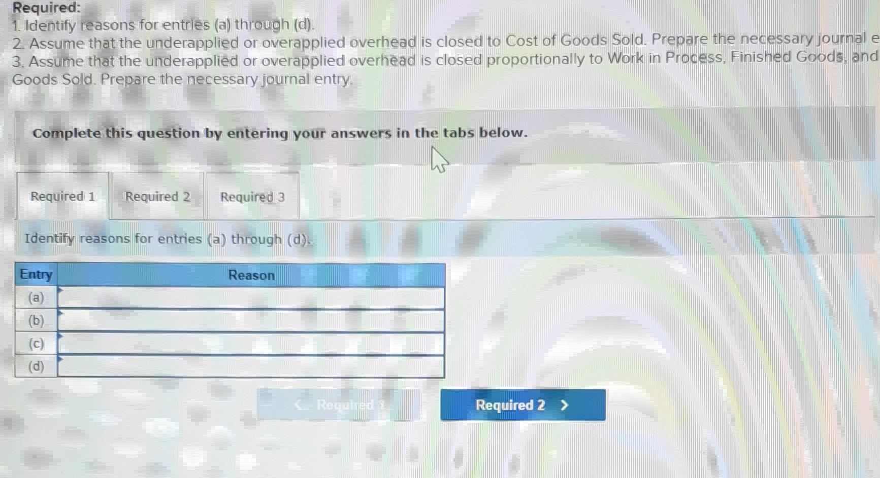 Underapplied or Overapplied Overhead (LO3-1, LO3-2, LO3-4) The following information is taken