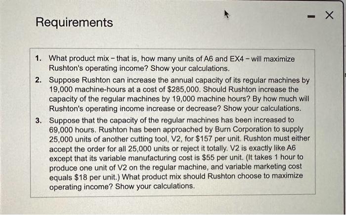 two types of tools: A6, a regular cutting tool, and EX4, a