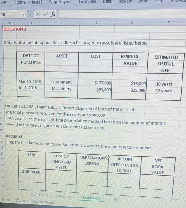 3rd File Home Insert Page Layout Formulas Data Review View Help 30
