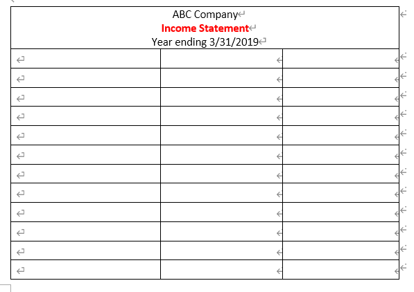 post-closing trial balance. Using the information on worksheet, complete the financial statements,