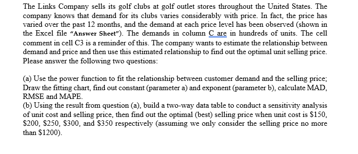 I need help in this question. Please solve this question on EXCEL