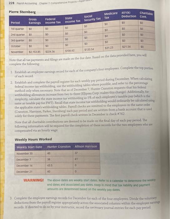 onte containing year-to-date payroll data. are included in the student Exercise Files
