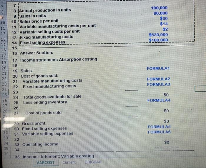 please fill in all formulas and PLEASE explain how you did each