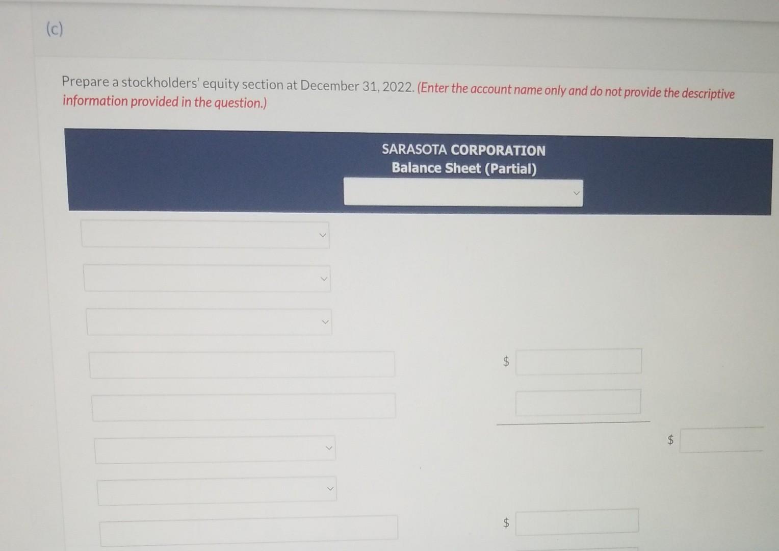 the account name only and do not provide the descriptive information provided