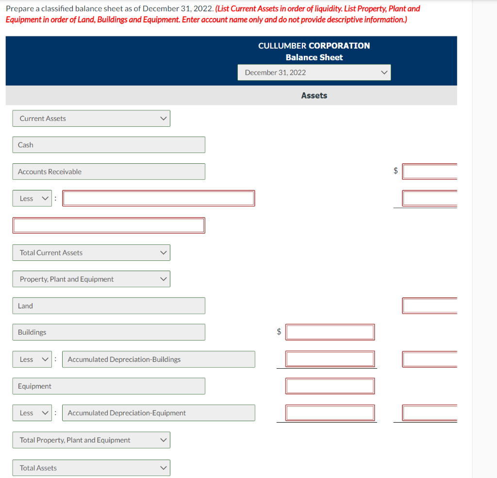 1. On January 1, 2022, Cullumber issued 1,280 shares of $20 par,