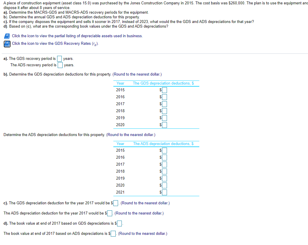 Recovery Rates (tk) for the Six Personal Property Classes Recovery Period (and