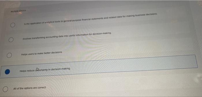 financial statmwnt analysis??? please help asap anytical tools to general purpose financial