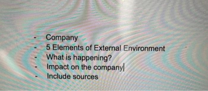  Pick a company between (nike, amazon, apple), research 5 Elements of
