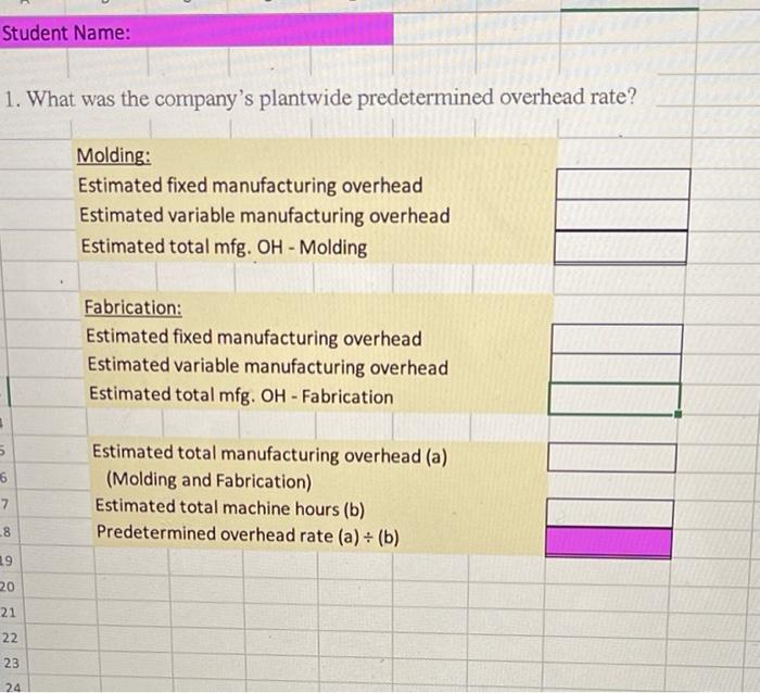 in excel Sweeten Company had no jobs in progress at the beginning