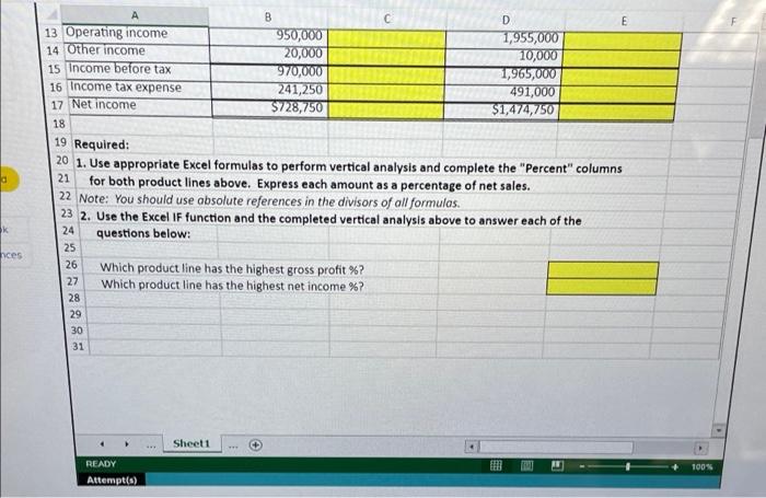 D 1 Lake Athletics sells two distinct product lines: Apparel and Equipment.