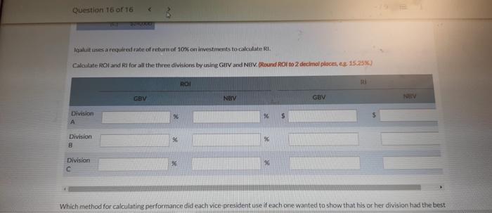 to the vice-president of the most profitable division. The three managers are