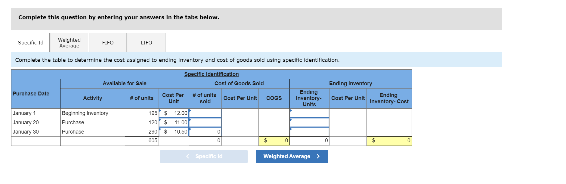 information for the Exercises 3-7 below. (Algo) [The following information applies to