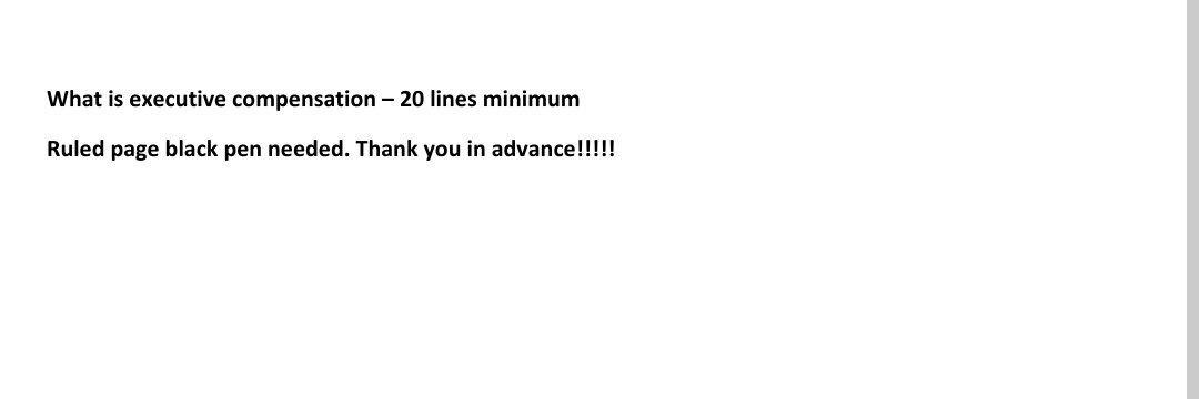 INSTRUCTIONS IMPORTANT What is executive compensation - 20 lines minimum Ruled page