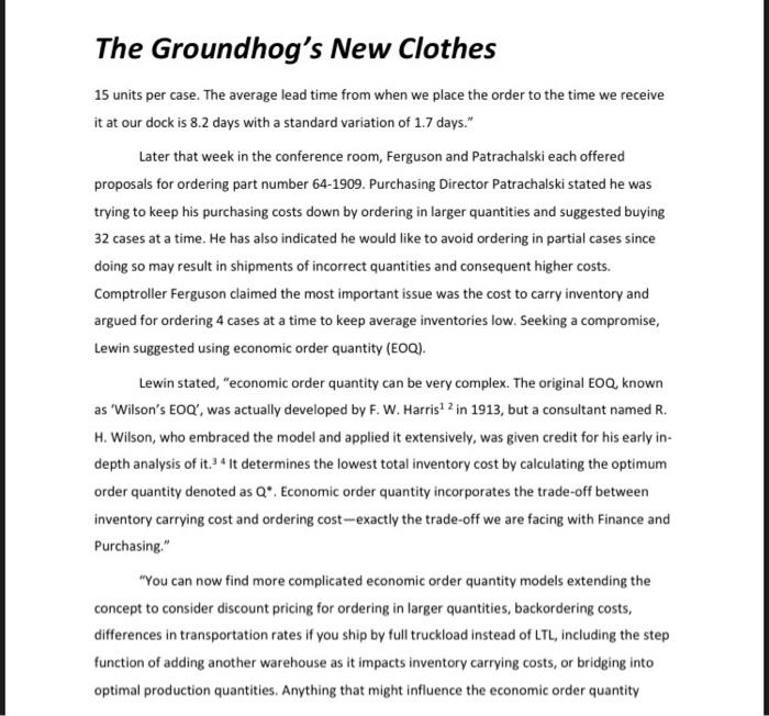 cannot figure it out! Silo Manufacturing Corporation - Part A SMC recently