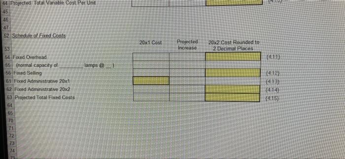 for 20x2 30 When calculating projected increases round to SEVEN decimal places.s0