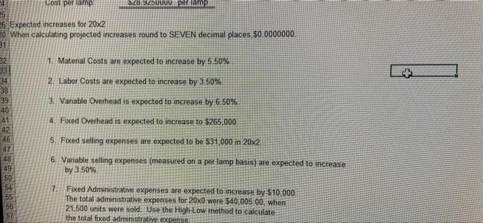 0000000 31 1. Material Costs are expected to increase by ON 33