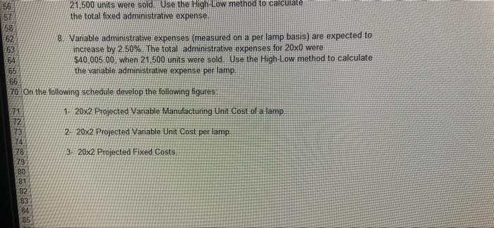 2 Labor Cats are expected to increase by 50% Vastable Orhead is