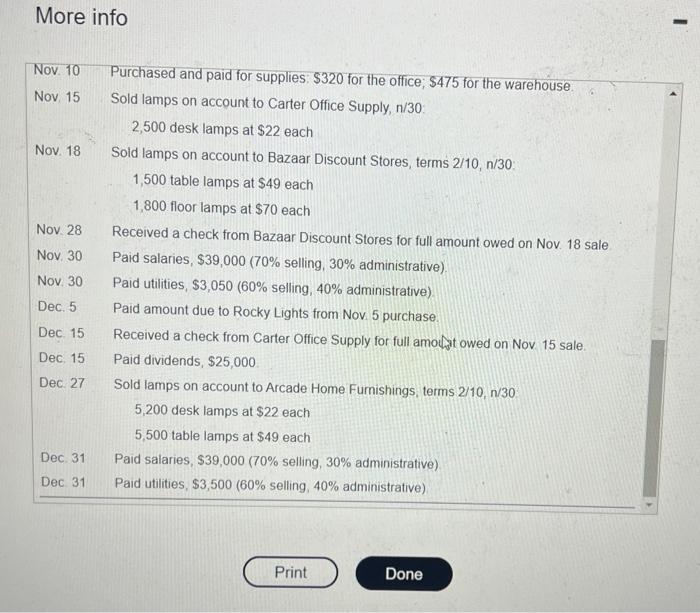 the following transactions: Oct. 1,12,15,28; Nov. 1,5,15,18, and Dec. 27 3. Record