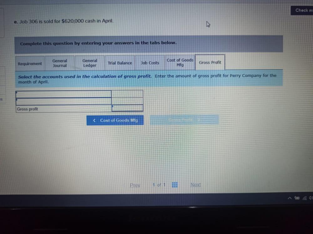 of direct labor cost. e. Job 306 is sold for $620.000 cash