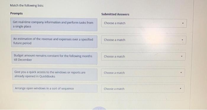 options : Open window list Budget Snapshot Copy across Cascade Match