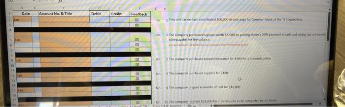 poyabis for the balince: lan. 15 The company ecceved 528 , o00