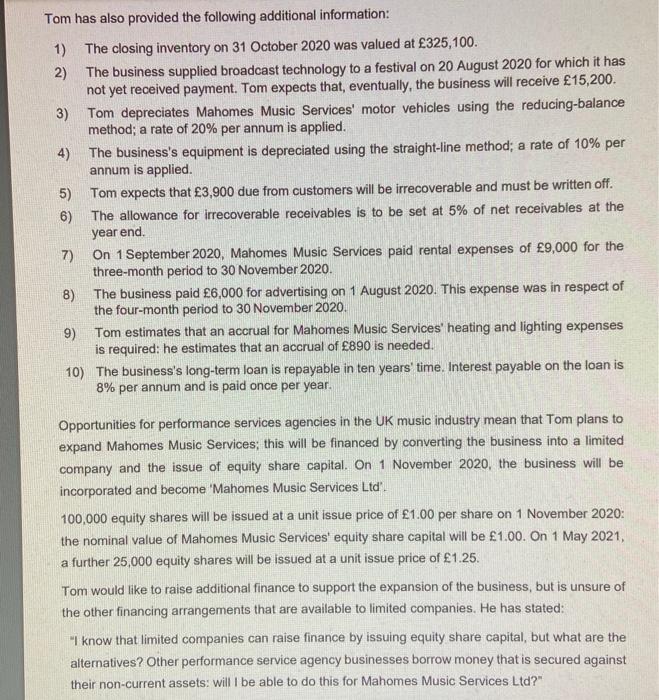 owns and manages a business that provides musical instruments, broadcast technology and