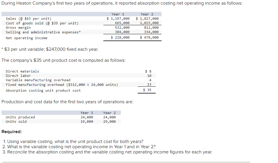  need help with 2 and 3 During Heaton Company's first two