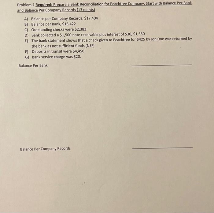 (*For problem 1- dont need to make journal entries) Problem 1 Required: