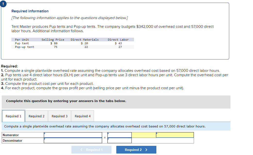 Could I please get help with each required section? Required: 1. Compute