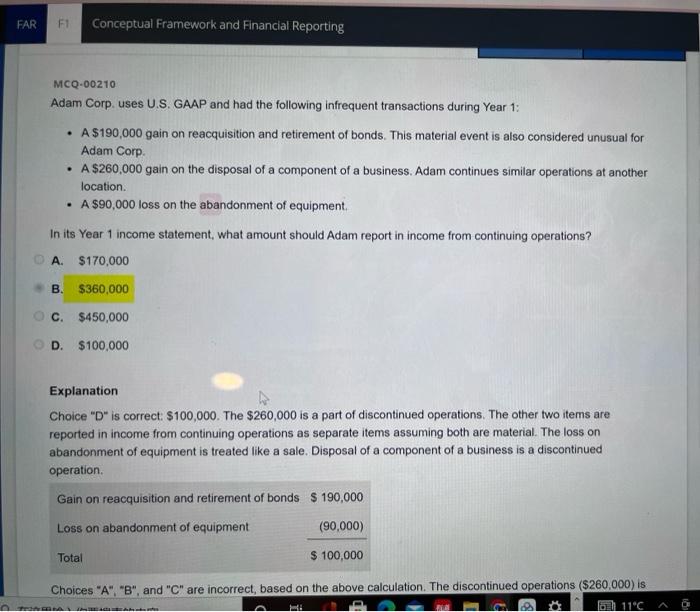 CPA_Far practice problem can you help me explain the answer for me.