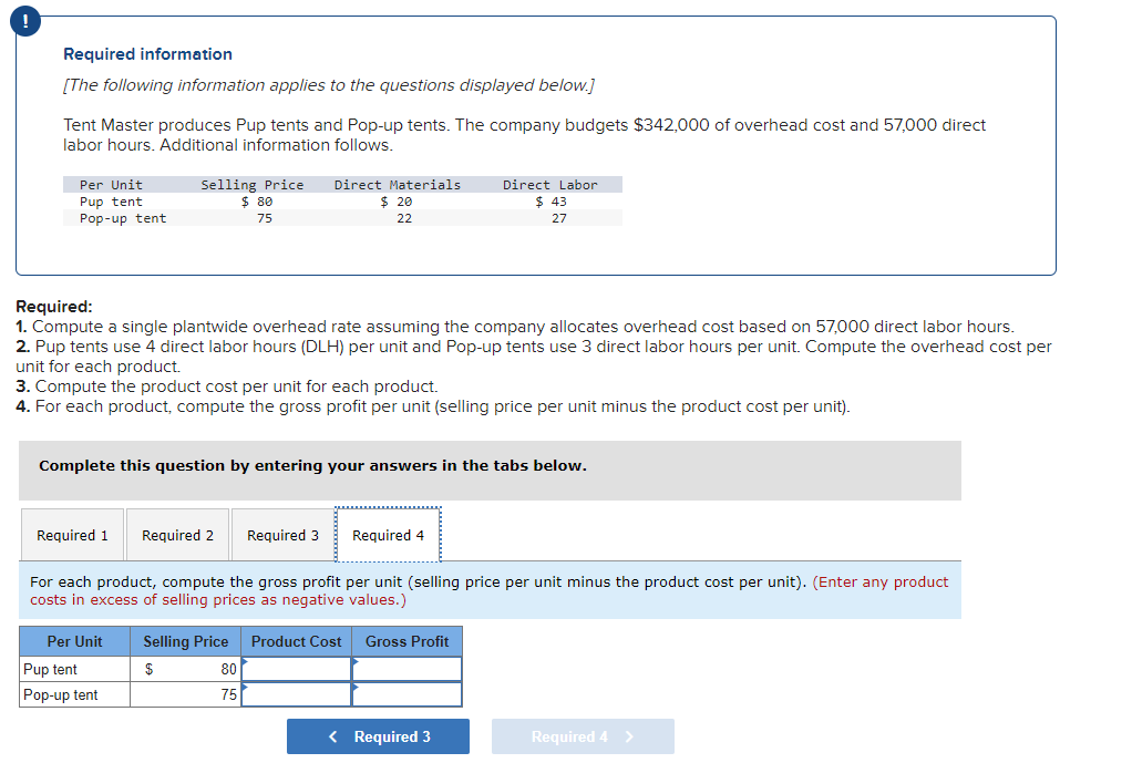 hours (DLH) per unit and Pop-up tents use 3 direct labor hours