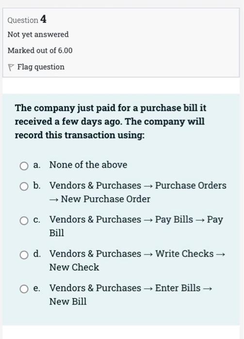 sell some items to a customer it has never done business with