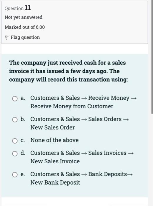 a Create a Sales Quote d. Set up a new Customer e.