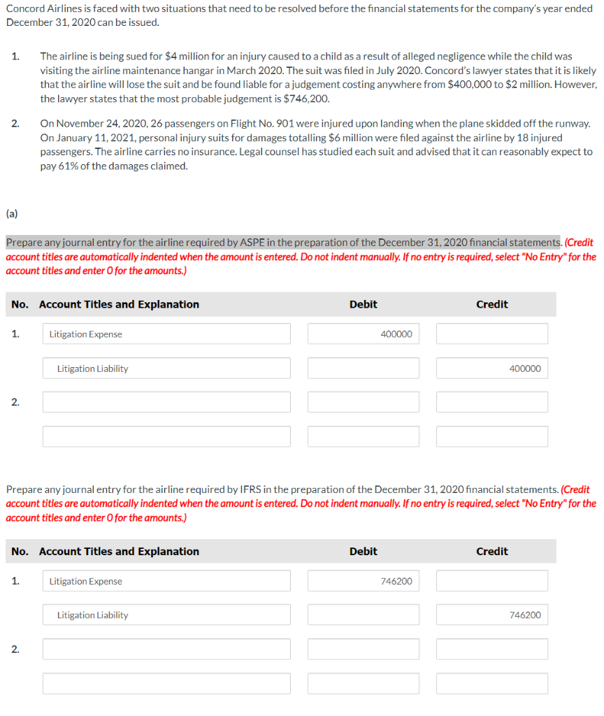 Please help me Concord Airlines is faced with two situations that need