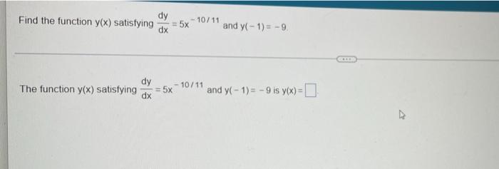 y(2)=0 dx . dy The function y(x) satisfying = 10x - 3