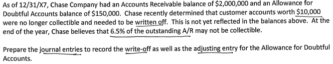 1. Perform write-off 2. Calculate balance after write-off 3. Apply 2