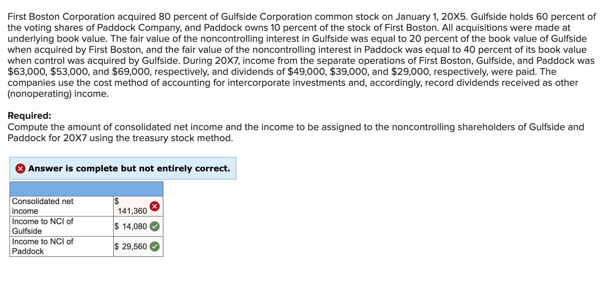 I am not sure why this is wrong. please help! First Boston