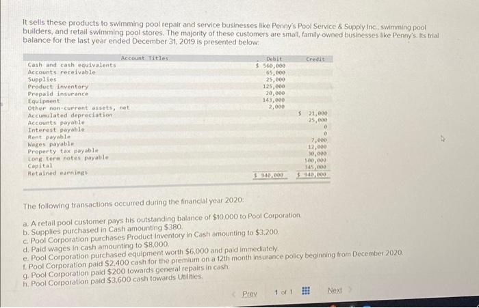 c3. Paid for the equipment purchased. (tran. A1) d4. On December 31,