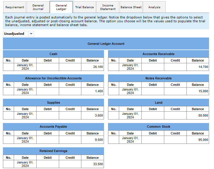 occur: January 2 Provide services to customers for cash, $46,100. January 6