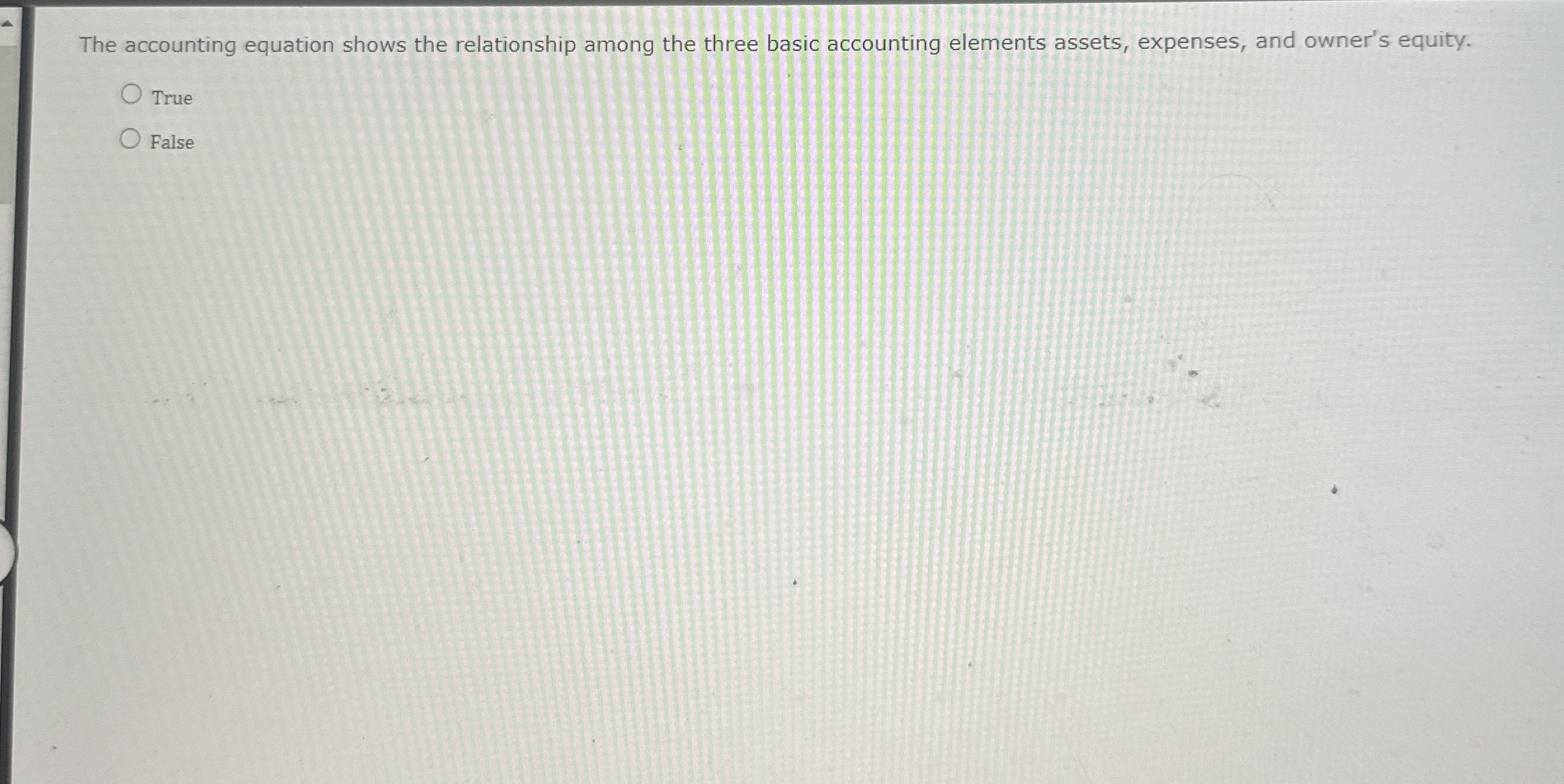  The accounting equation shows the relationship among the three basic accounting